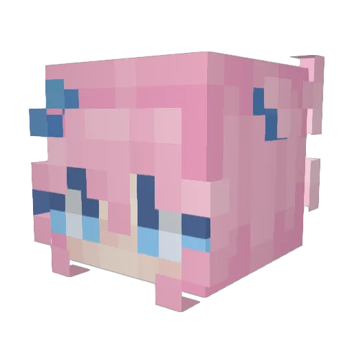 Nastya133 Minecraft avatar head, 3D render