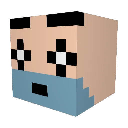 Nastysyze Minecraft avatar head, 3D render