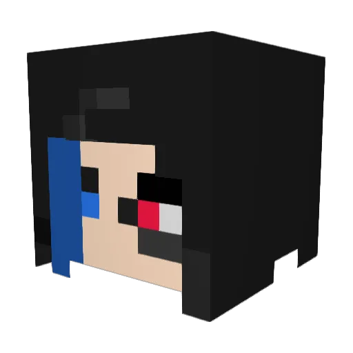 Nasuji Minecraft avatar head, 3D render