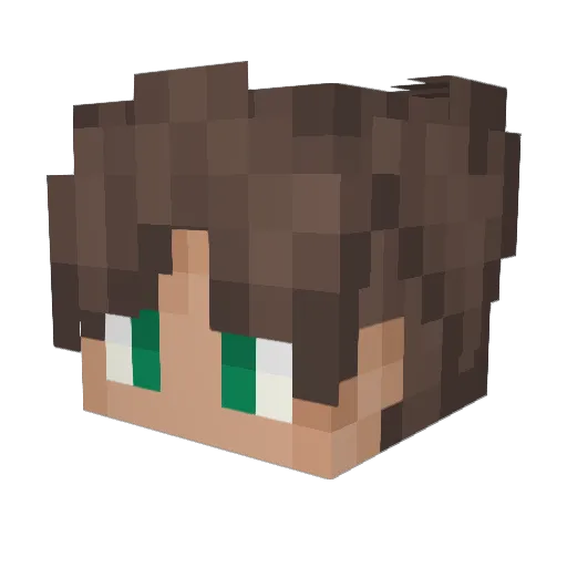 Nat0rm Minecraft avatar head, 3D render