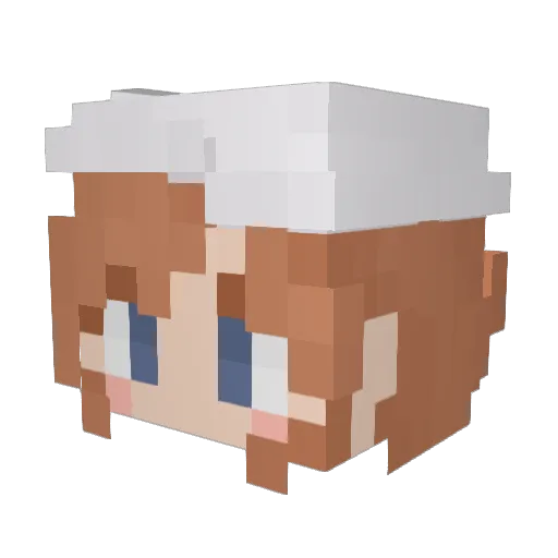 NatDesugaNanika Minecraft avatar head, 3D render