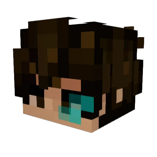 Natalaan Minecraft avatar head, 3D render