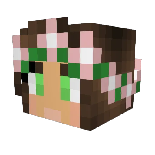 NatalieShai Minecraft avatar head, 3D render