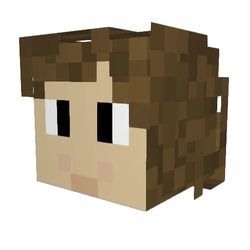 Natalotl Minecraft avatar head, 3D render