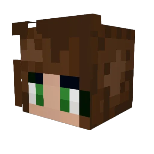 Natalula Minecraft avatar head, 3D render