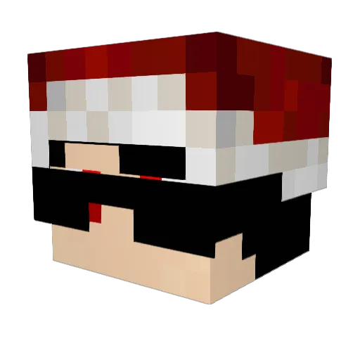 Natan_Plays Minecraft avatar head, 3D render