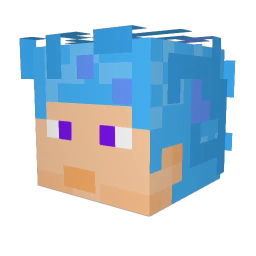 Natarfact Minecraft avatar head, 3D render