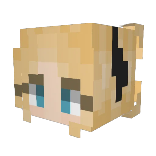 Natdaria Minecraft avatar head, 3D render