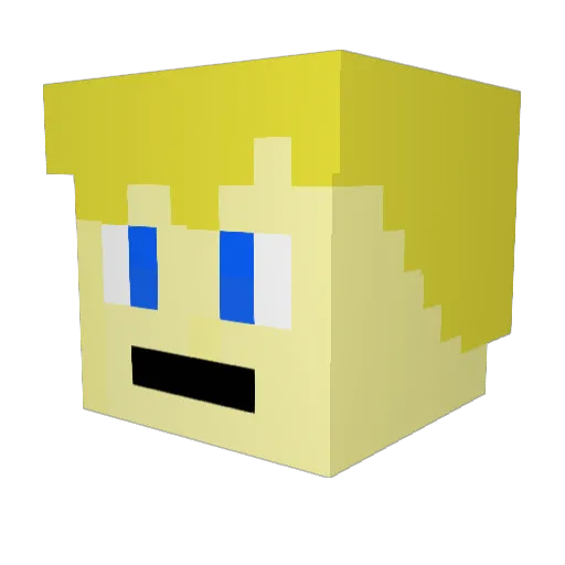 Nate2k8 Minecraft avatar head, 3D render