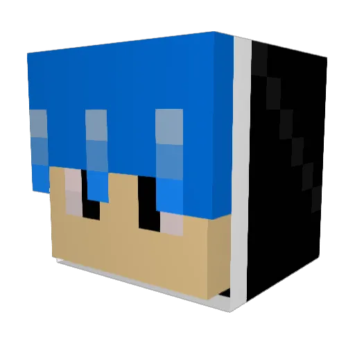 Natesturbate Minecraft avatar head, 3D render