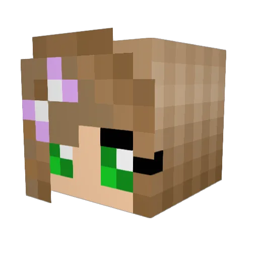 Nathalieeeeee Minecraft avatar head, 3D render