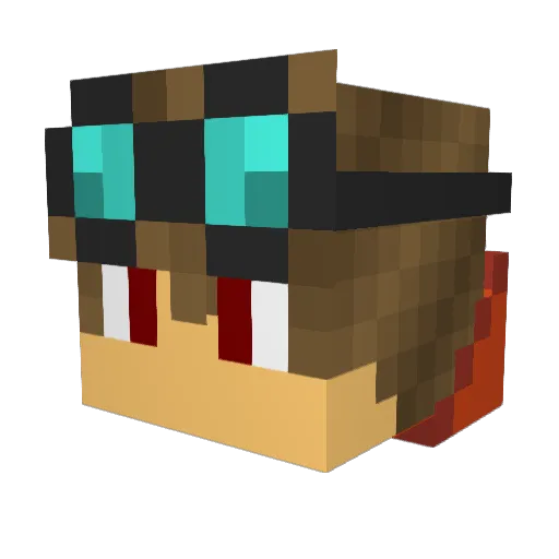 Nathange Minecraft avatar head, 3D render