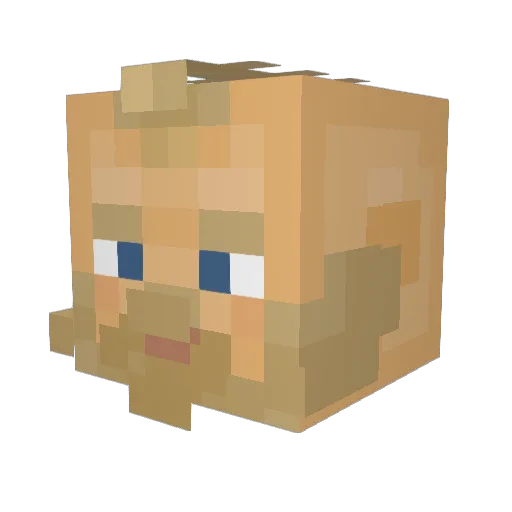 Nathlet Minecraft avatar head, 3D render