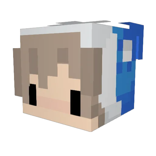 Nathooun Minecraft avatar head, 3D render