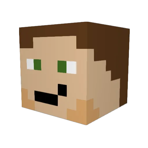 Nathuil Minecraft avatar head, 3D render