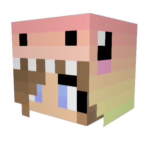 Nati17 Minecraft avatar head, 3D render