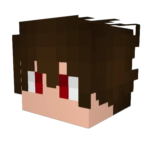 Natiru Minecraft avatar head, 3D render