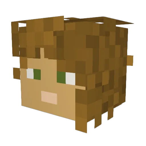 NativeFlora Minecraft avatar head, 3D render