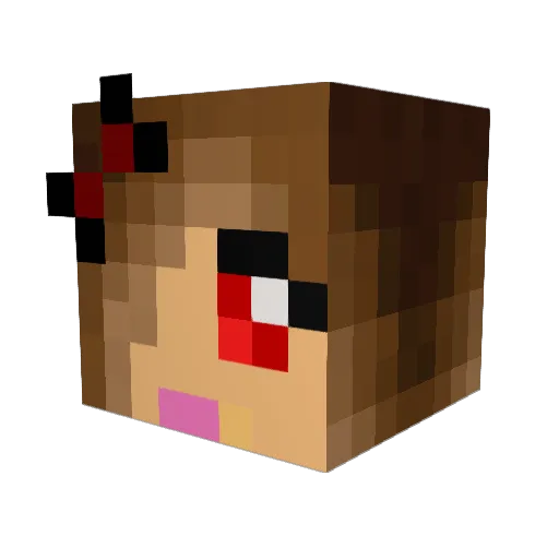 Natkiko Minecraft avatar head, 3D render
