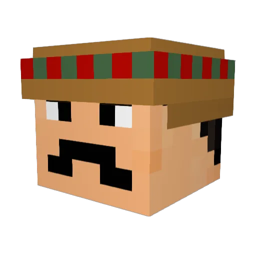 NatoShrimp Minecraft avatar head, 3D render