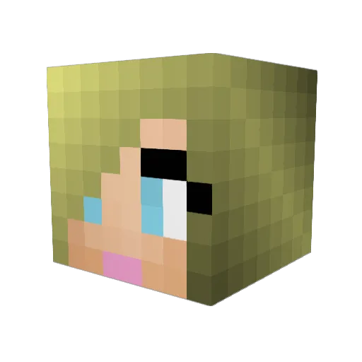 Natollie Minecraft avatar head, 3D render