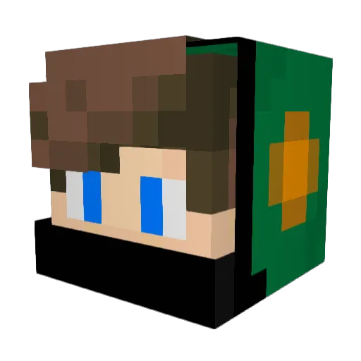 Natraxe Minecraft avatar head, 3D render