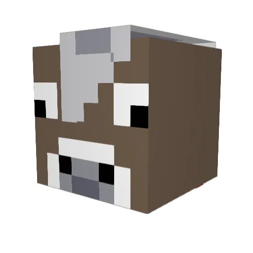 Natsan Minecraft avatar head, 3D render