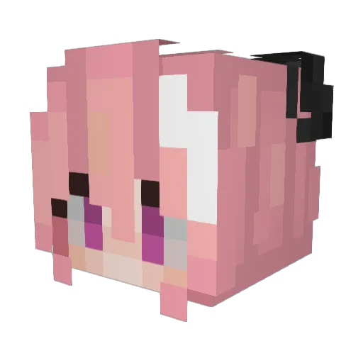 Natsouki Minecraft avatar head, 3D render