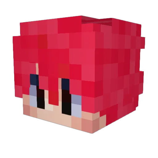 NatsuMuch Minecraft avatar head, 3D render