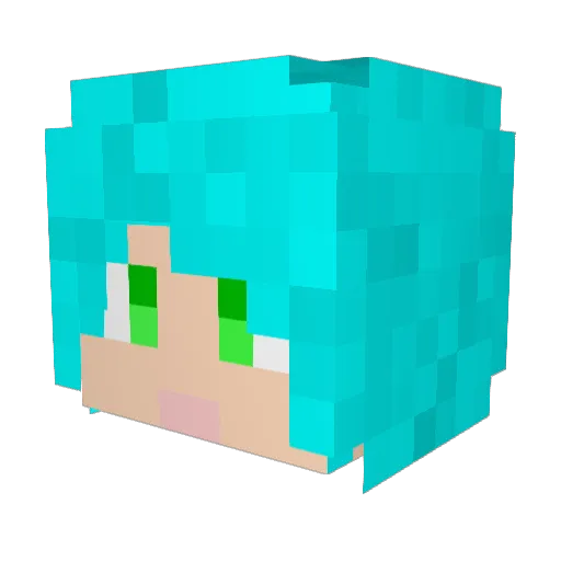 Natsu_xia Minecraft avatar head, 3D render