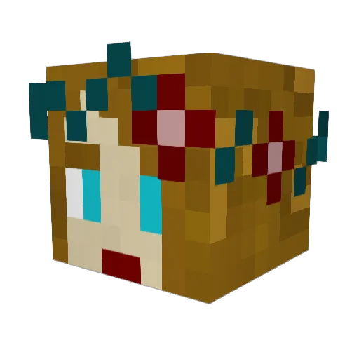 Natsuami Minecraft avatar head, 3D render