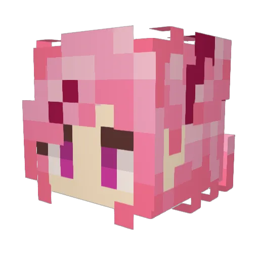 Natsuki48 Minecraft avatar head, 3D render