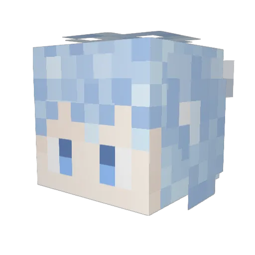 Natsuki_kanade Minecraft avatar head, 3D render
