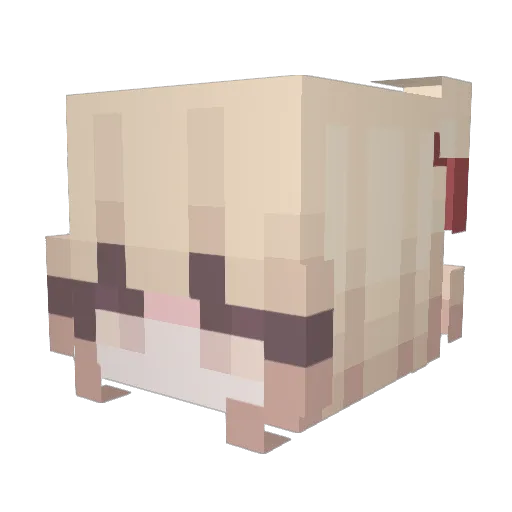 Natsukie_ Minecraft avatar head, 3D render