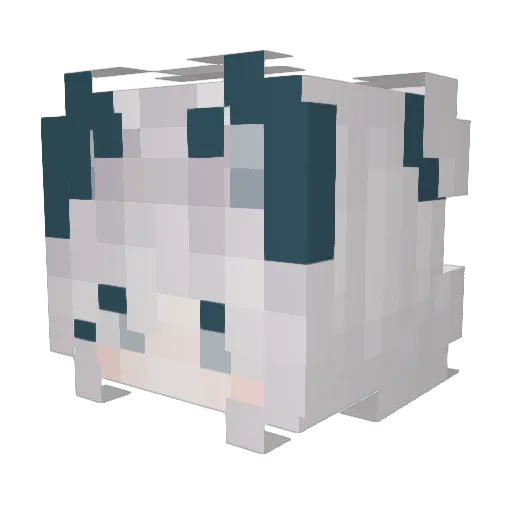 Natsukin Minecraft avatar head, 3D render
