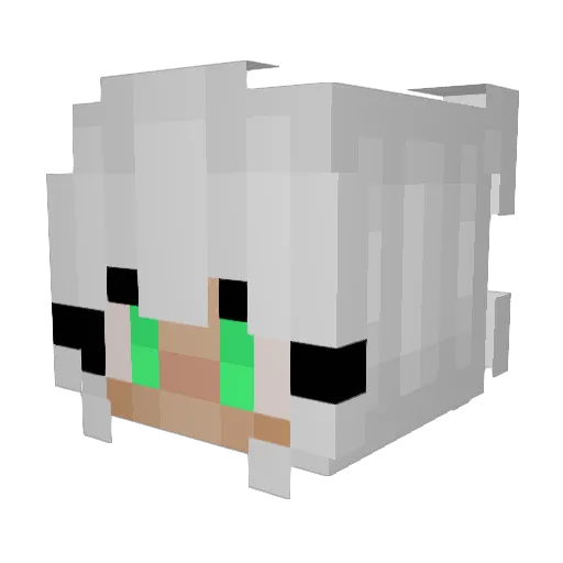 Natsukyu Minecraft avatar head, 3D render