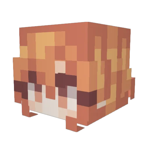 Natsuminee Minecraft avatar head, 3D render