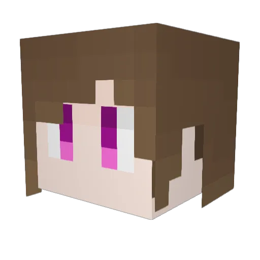Natsupi Minecraft avatar head, 3D render