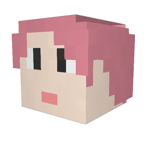 Natsux3 Minecraft avatar head, 3D render