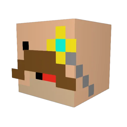 NattePeer Minecraft avatar head, 3D render