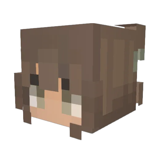 Nattely Minecraft avatar head, 3D render