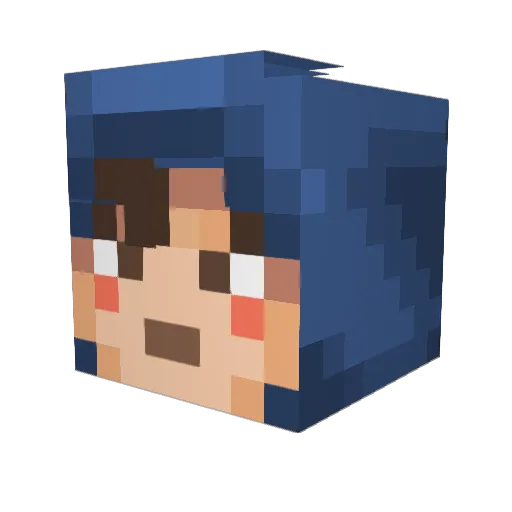 Nattoh Minecraft avatar head, 3D render
