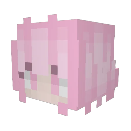 Nattyella Minecraft avatar head, 3D render
