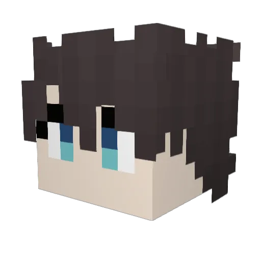 Natu_k Minecraft avatar head, 3D render