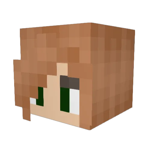 Natuleta Minecraft avatar head, 3D render