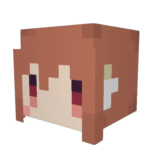 NatumeRin_ Minecraft avatar head, 3D render