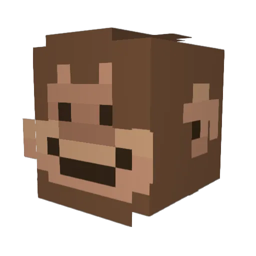 NatureBanana Minecraft avatar head, 3D render
