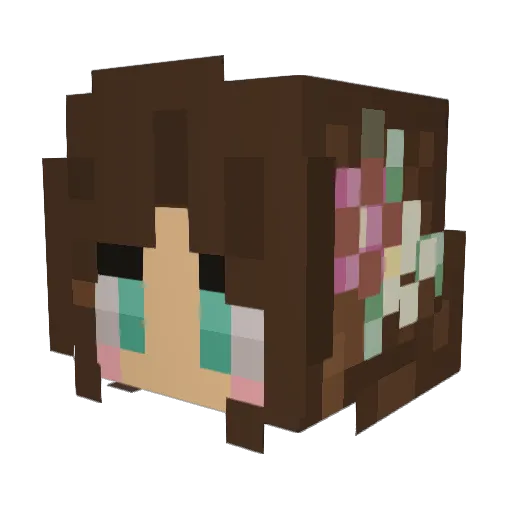 Naty22 Minecraft avatar head, 3D render
