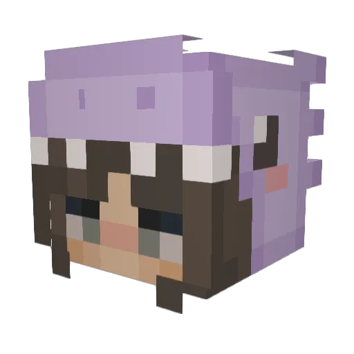 NatyNatPR Minecraft avatar head, 3D render