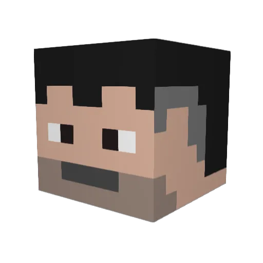 NaudMeister69 Minecraft avatar head, 3D render